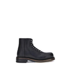 Black Calf Leather Bos Taurus Ankle Boots