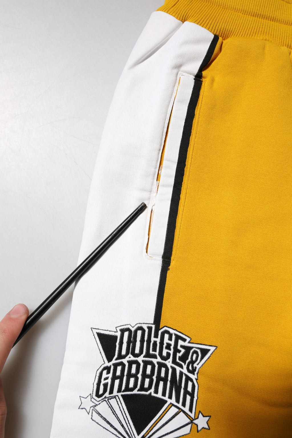 Yellow Printed Drawstring Jogger Pants