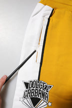 Yellow Printed Drawstring Jogger Pants