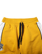 Yellow Cotton Logo Drawstring Jogger Sweatpants Pants