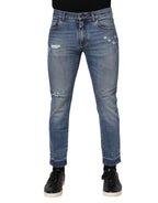Blue Cotton Logo Plaque COMFORT Denim Jeans