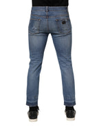 Blue Cotton Logo Plaque COMFORT Denim Jeans
