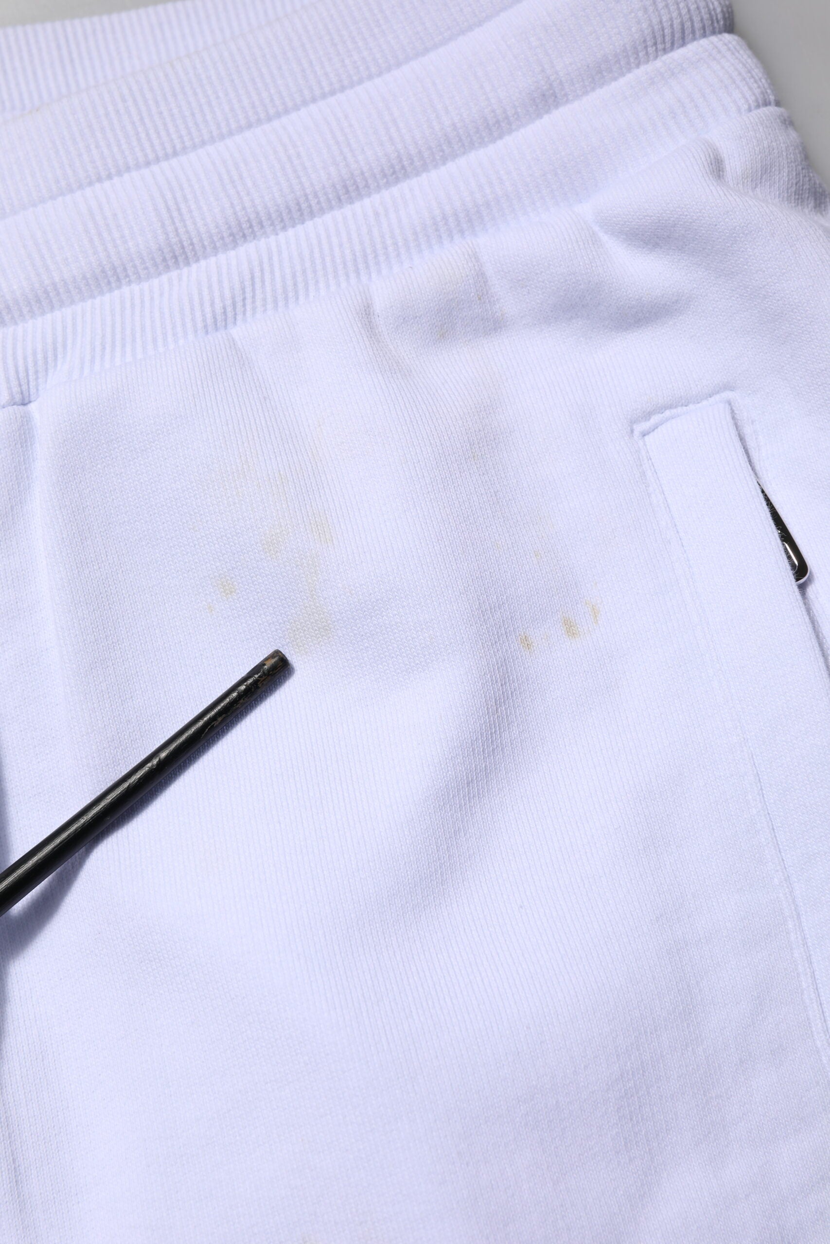 White Cotton Drawstring Jogger Pants