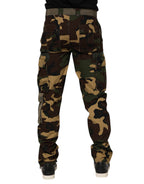 Brown Cotton Camouflage Cargo Pants