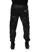 Black Cotton Cargo Men Jogger Pants