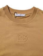 Mustard Cotton DG Embossed Pullover Sweater