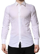 White Cotton GOLD Dress Formal Shirt