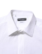 White Cotton GOLD Dress Formal Shirt