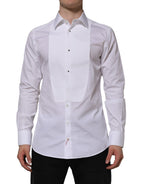 White Bib Cotton Poplin GOLD Formal Shirt