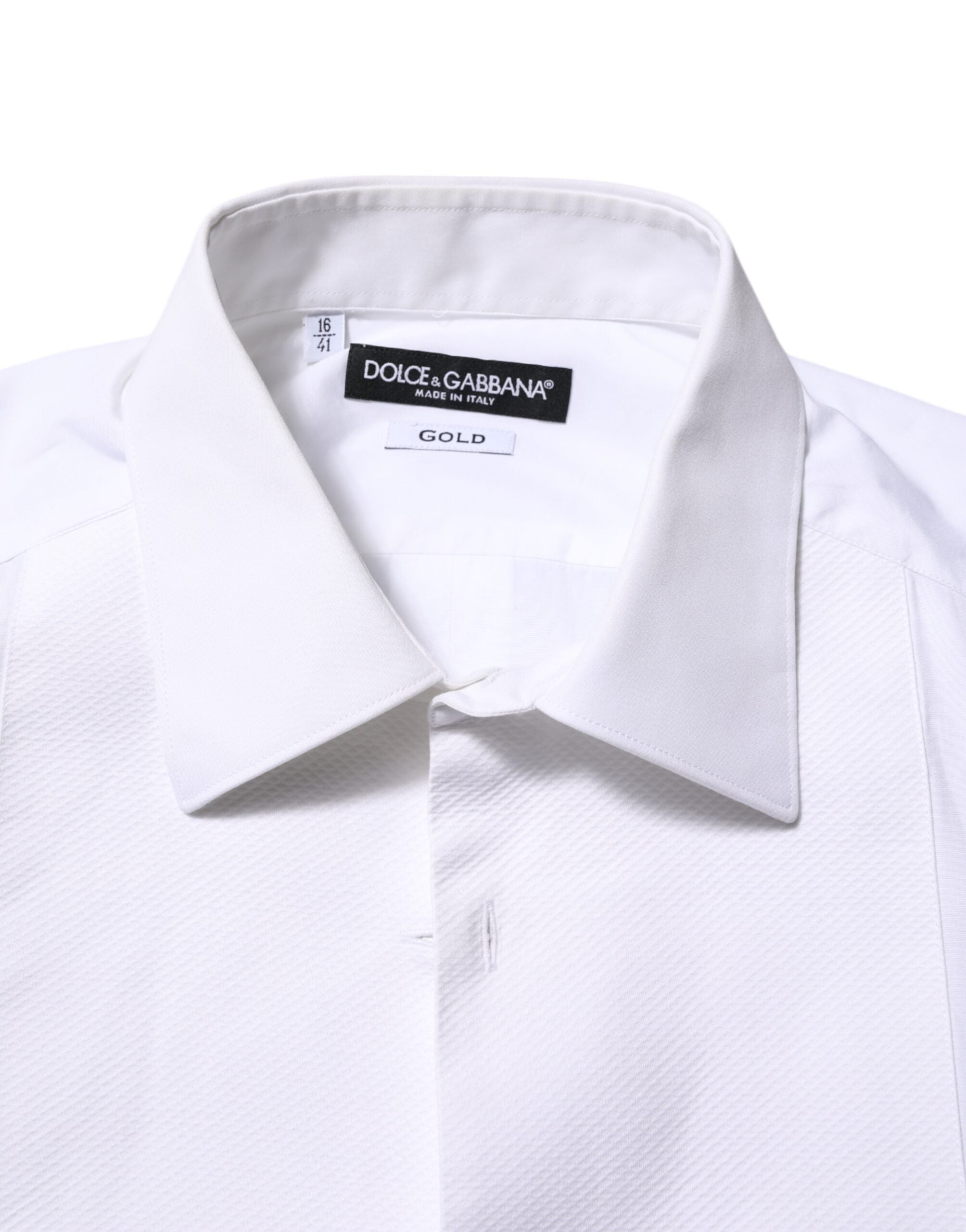 White Bib Cotton Poplin GOLD Formal Shirt