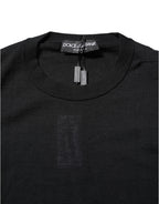Black Cashmere Crew Neck Long Sleeves T-shirt