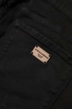 Black Cotton Skinny Mid Waist Denim Jeans