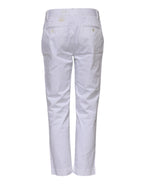 White Cotton Stretch Mid Waist Jeans