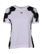 White Floral Lace DG Detailing Top T-shirt