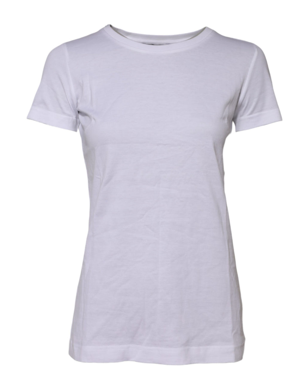 White Cotton Short Sleeves Round Neck T-shirt