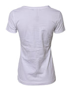 White Cotton Short Sleeves Round Neck T-shirt