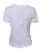 White Cotton Round Neck Short Sleeves T-shirt