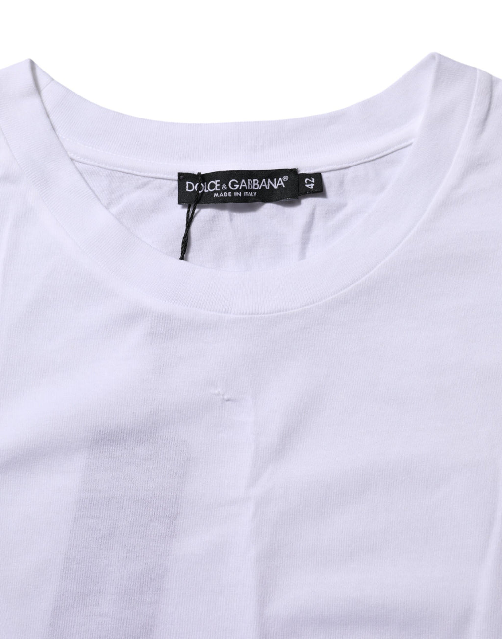 White Cotton Round Neck Short Sleeves T-shirt