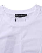 White Cotton Round Neck Short Sleeves T-shirt