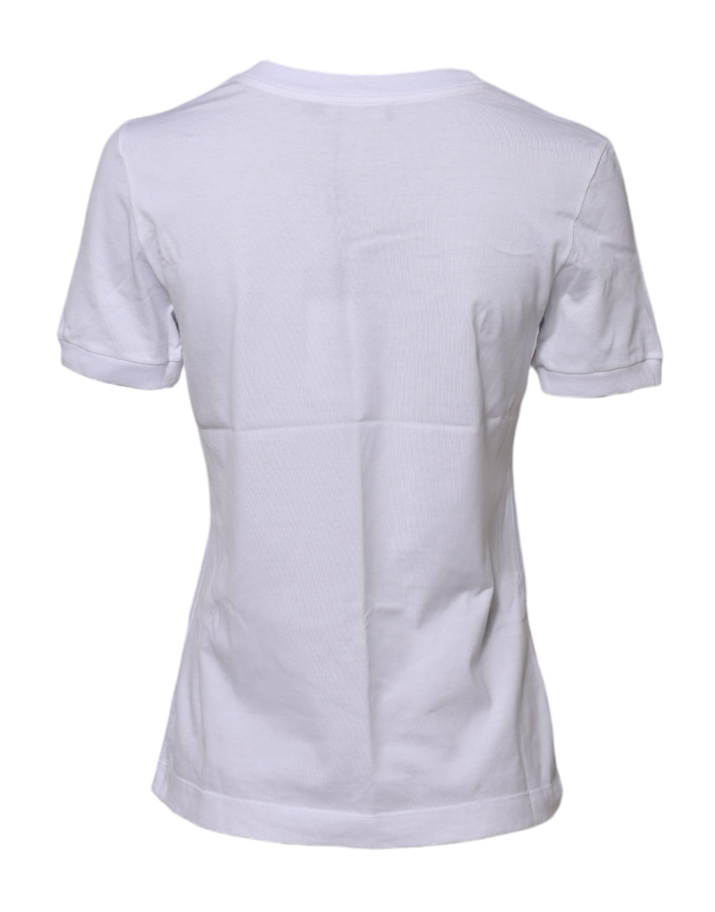 White Cotton Round Neck Short Sleeves T-shirt