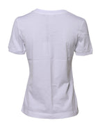 White Cotton Round Neck Short Sleeves T-shirt