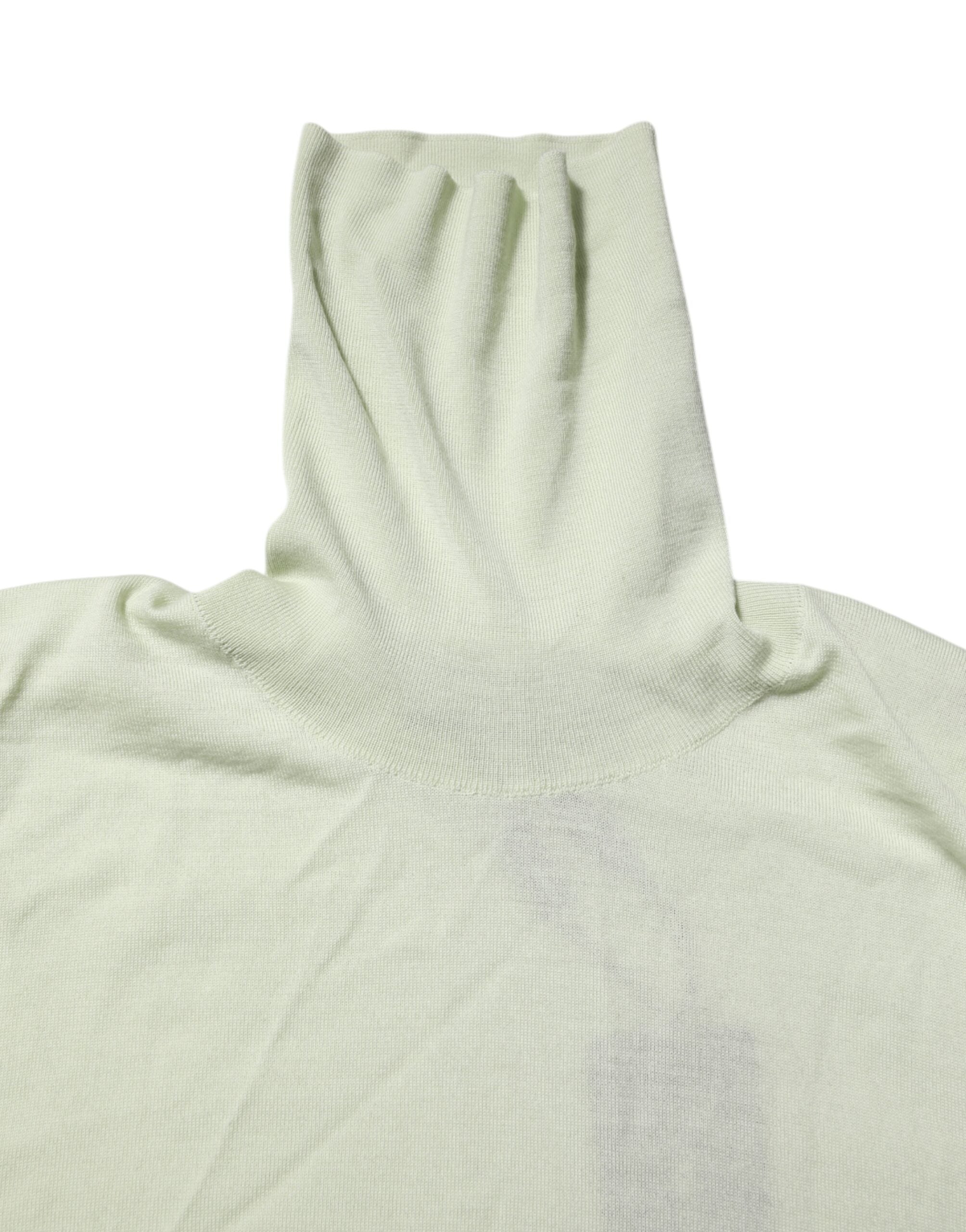 Mint Green Wool Turtleneck Pullover Sweater