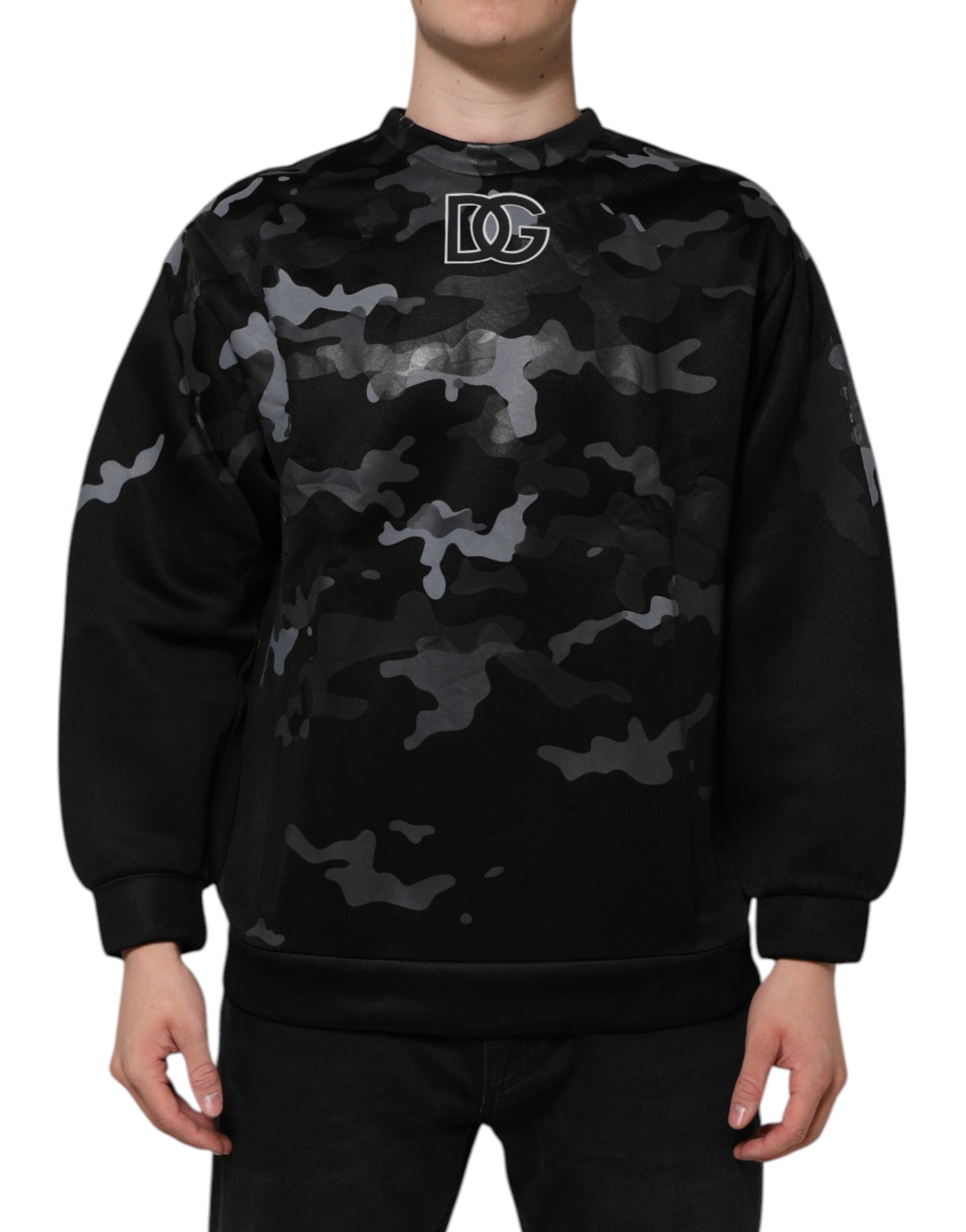 Black Camouflage Pullover Sweatshirt Sweater