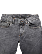 Gray Cotton Skinny Denim Trouser Jeans
