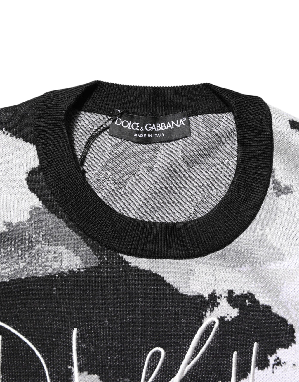 Multicolor Silk Camouflage Pullover Sweater