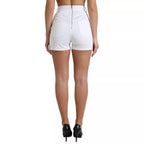 White Front Lace High Waist Hot Pants Shorts