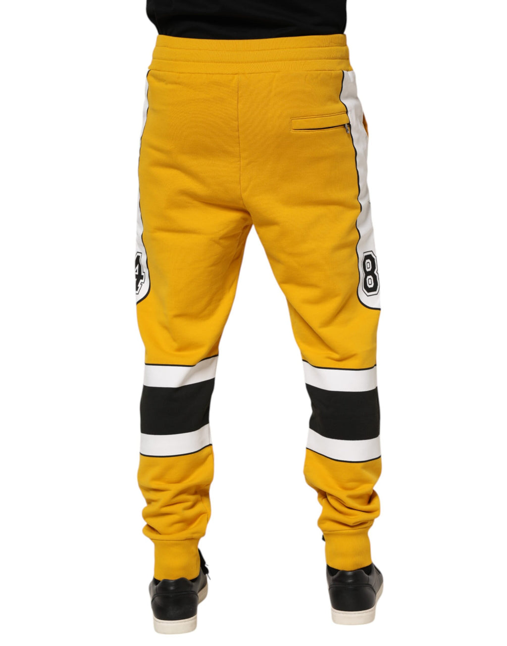 Yellow Cotton Casual Sweatpants Jogger Pants