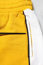 Yellow Cotton Printed Sweatpants Jogger Pants