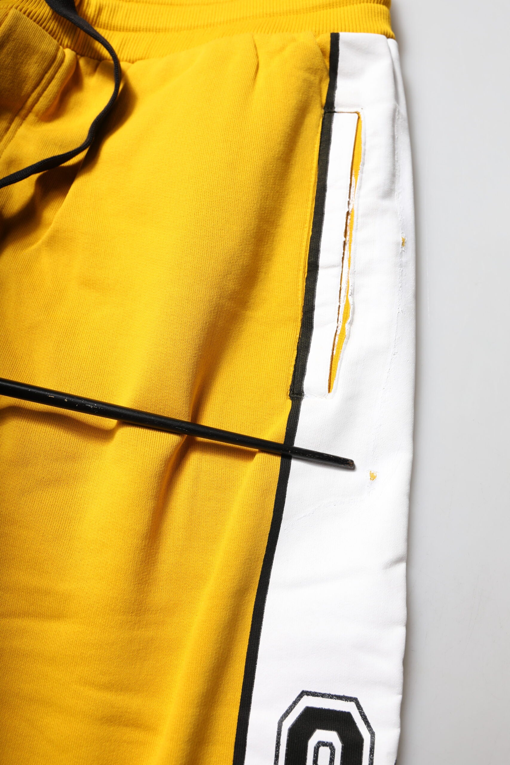 Yellow Cotton Print Jogger Sweatpants Pants