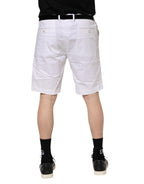 White Chinos Cotton Stretch Casual Shorts