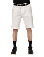 White Chinos Cotton Stretch Men Casual Shorts