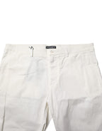 White Chinos Cotton Stretch Men Casual Shorts
