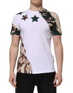 White Camouflage Cotton Men Crew Neck T-shirt