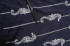Dark Blue Sea Horse Collared Polo T-shirt