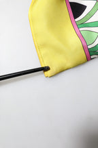 Blue Floral Print Silk Long Sleeves Wrap Robe