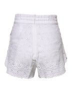 White Linen High Waisted Hot Pants Shorts