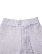 White Linen High Waisted Hot Pants Shorts