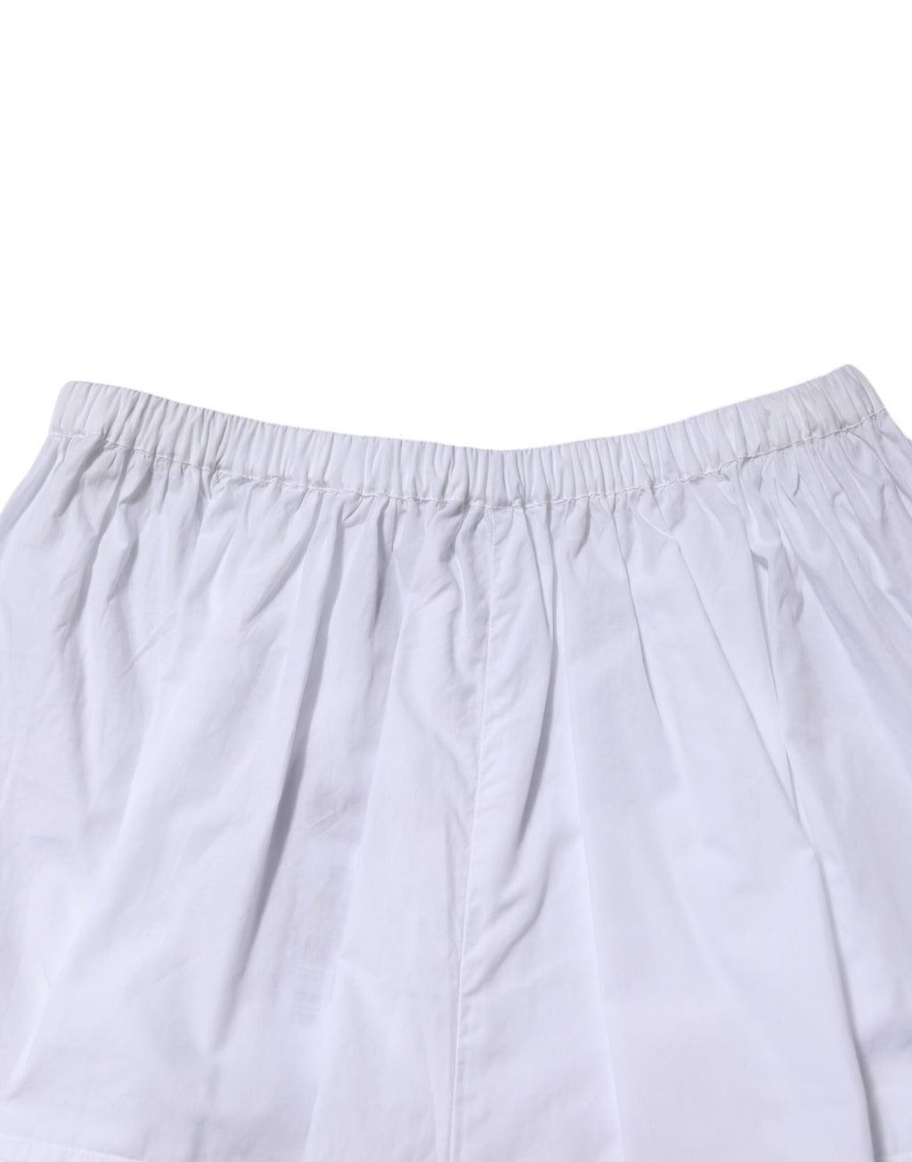 White Lace Paneled Cotton High Waisted Shorts