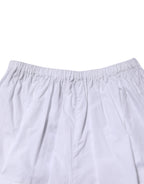 White Lace Paneled Cotton High Waisted Shorts