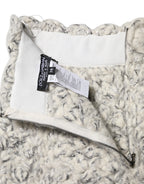 Metallic Bouclé Knit Cashmere Ruffled Shorts