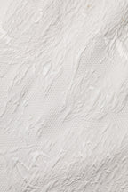 White Floral Brocade A-line High Waist Skirt