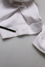 White Tattered Cotton High Waist Denim Jeans