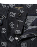 Black DG Logo High Waist Skinny Denim Jeans