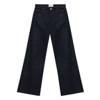 Blue Cotton High-Waisted Jean