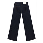 Blue Cotton High-Waisted Jean