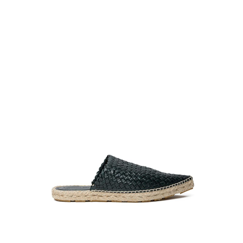 Green Leather Espadrilles